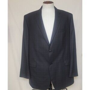 Calvin Klein Men 48L Gray Wool Plaid Blazer Suit Jacket